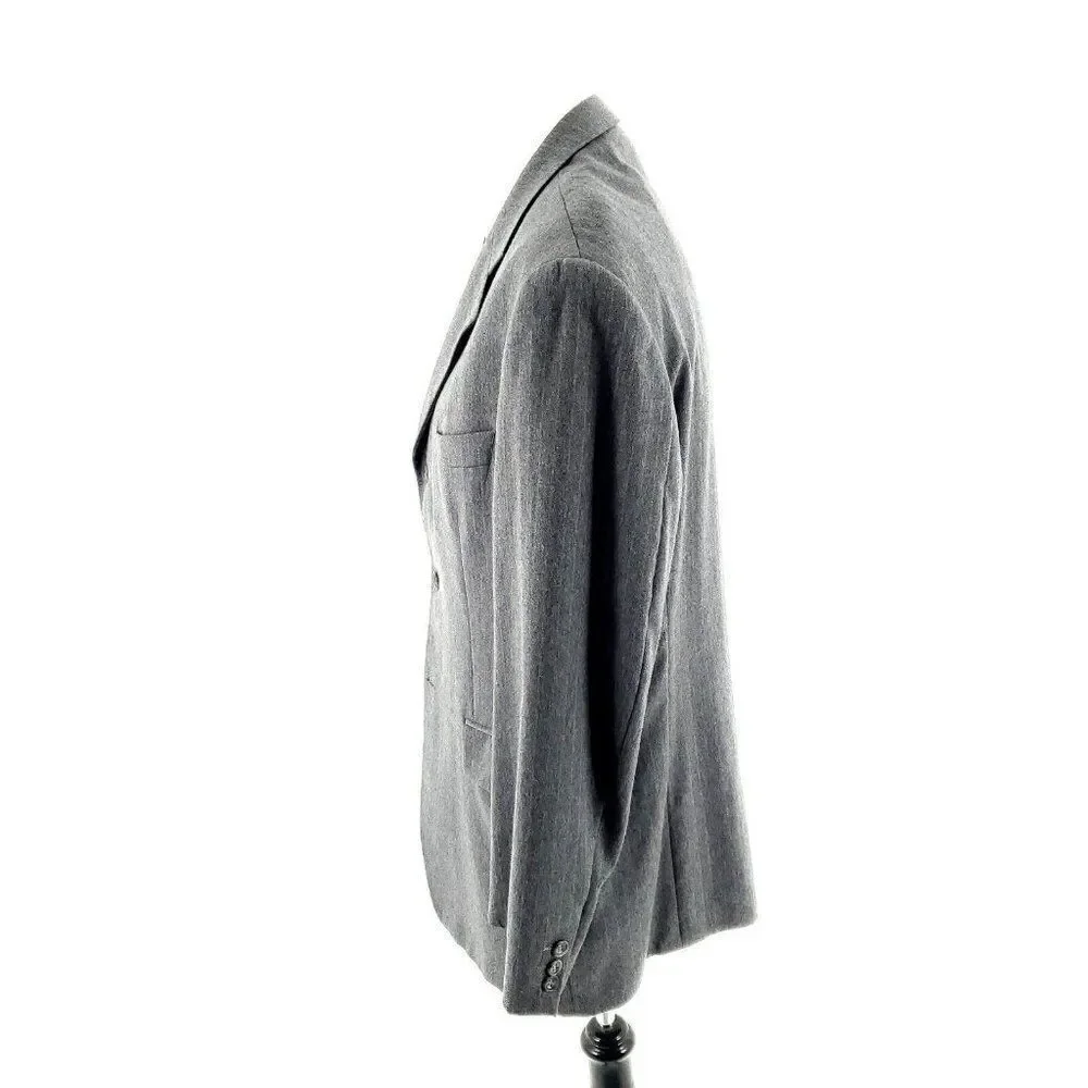 Alexandre London Savile Row Wool 3 Button Suit Jacket‎ 42R Gray Striped